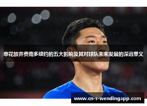 申花放弃费南多续约的五大影响及其对球队未来发展的深远意义 申花放弃费南多续约的五大影响及其对球队未来发展的深远意义