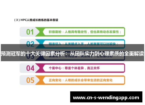 预测冠军的十大关键因素分析:从团队实力到心理素质的全面解读 预测冠军的十大关键因素分析:从团队实力到心理素质的全面解读